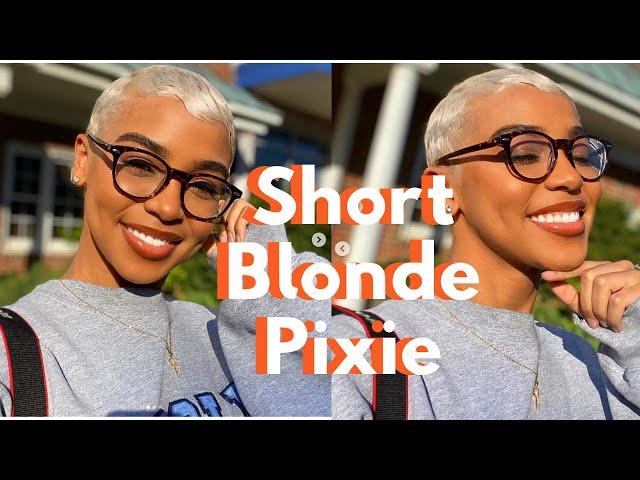 How To: Dye + Style My Short Blonde Pixie Cut | Finger Waves | Short Curly Hair | TWA