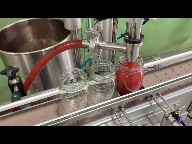 JDA PF200 Automatic Fruit Jam Jar Filling Machine , Inline Bottle Filling Machine USA Canada