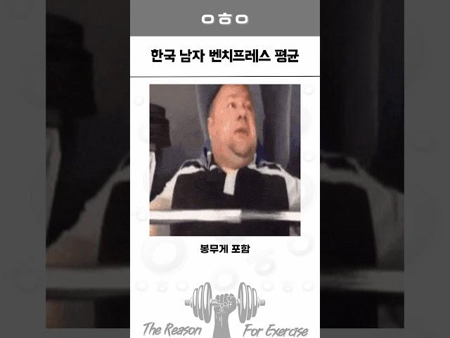 한국 성인 남자 벤치프레스 평균은 얼마나 될까