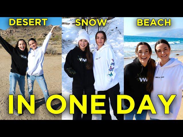 We went to the Snow, Beach and Desert all in ONE DAY! - Merrell Twins