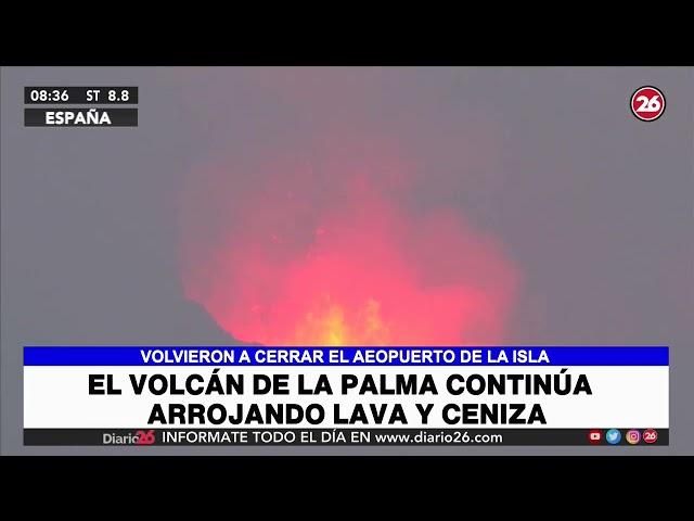 El volcán de la Palma continúa arrojando lava y ceniza