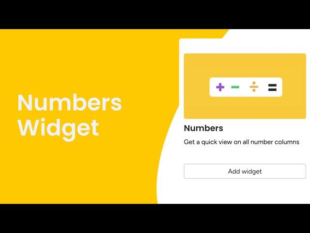 Numbers Widget | monday.com quick tips