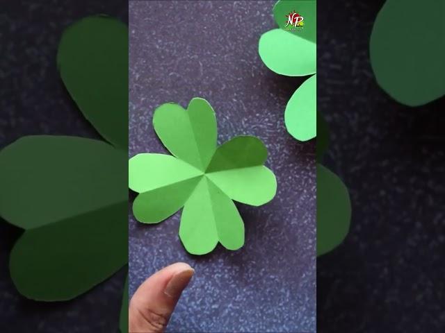 DIY Four Leaf Clover Card | St Patrick's Day Card | Paper Shamrock Card | DIY Cards  #shorts