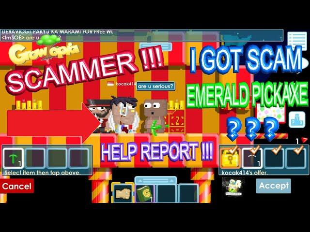 THIS NOOB GOT SCAM EMERALD PICKAXE WITH THIS PRO GUY !!!!!? | Growtopia