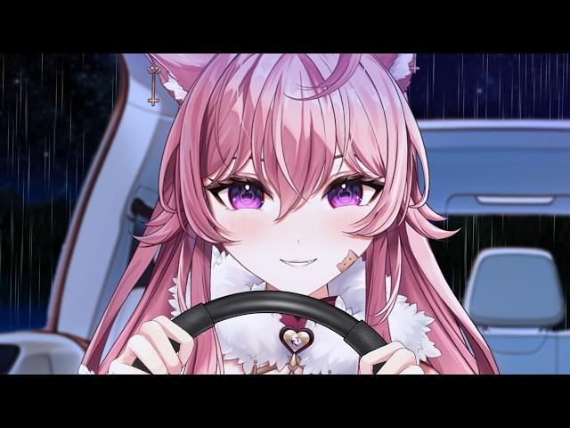 【3DIO ASMR】Cozy Night Drive In The Rain️ Soft-Talking + White Noise + Rain Sounds [Sleep aid] [RP]