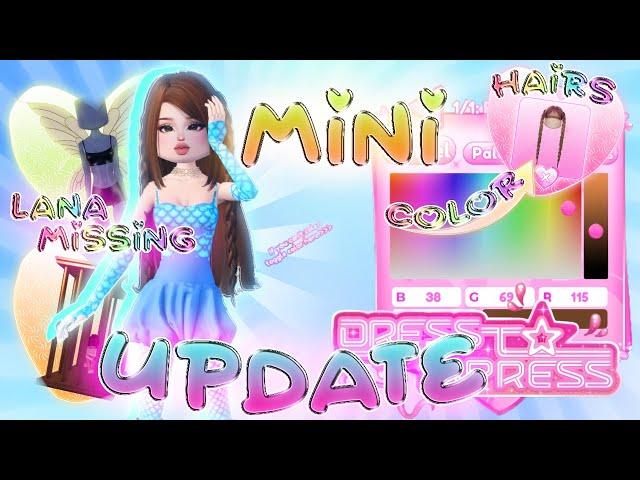 NEW *MINI* DRESS TO IMPRESS UPDATE! (LANA IS MISSING? NEW TOGGLES, RE-COLORABLE HAIR, SECRETS +MORE)