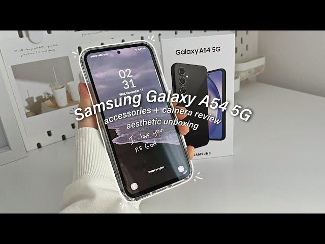 Samsung Galaxy A54 5G aesthetic unboxing | accessories + camera test 