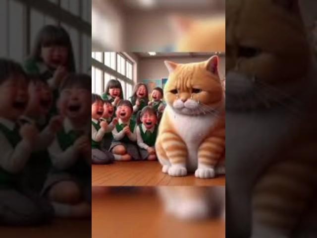 Ginger Cat was  bullied by students in School #Gingercat #funny #cat #catmemes #CatAi7