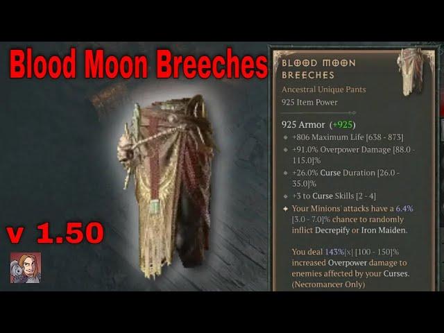 Diablo IV Unique Items - Blood Moon Breeches (Necro Pants)[v1.5.0]