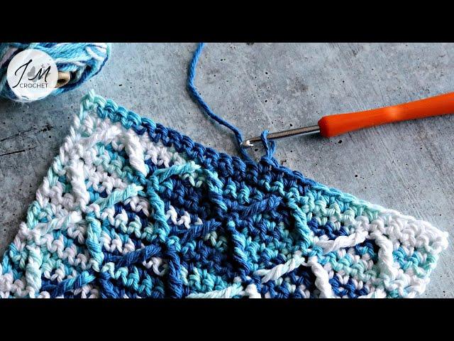 How to Crochet Lily Sugar'n Cream Diamond Dish Cloth | Diamond Stitch Crochet Tutorial