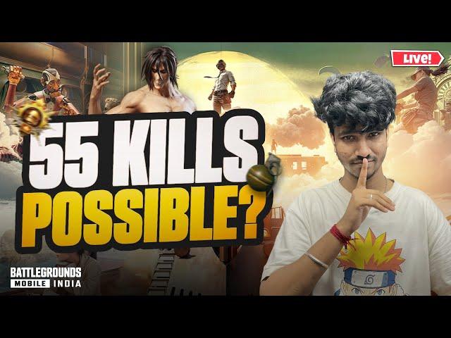 5 CHICKEN STREAK CHALLENGE!! | 55 SOLO KILLS POSSIBLE? | BGMI LIVE | #frostyislive #bgmilive
