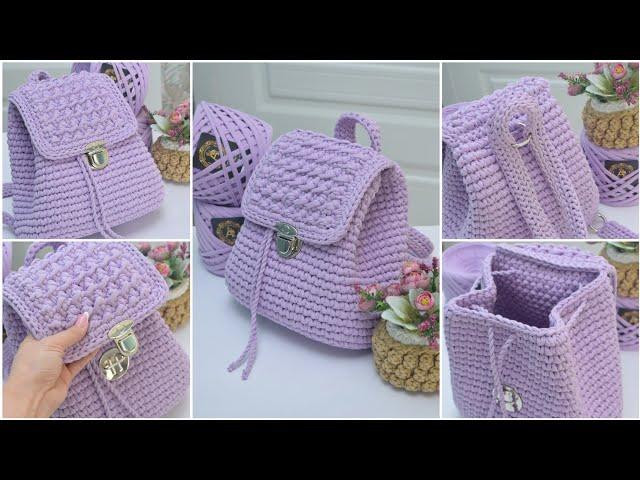 Crocheting backpack Helen Crochet pattern Самый легкий способ связать рюкзак. Рюкзак Элен Видео МК