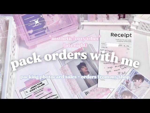 pack orders with me️packing photocards and orders from my kpop small business (calming bgm, asmr)