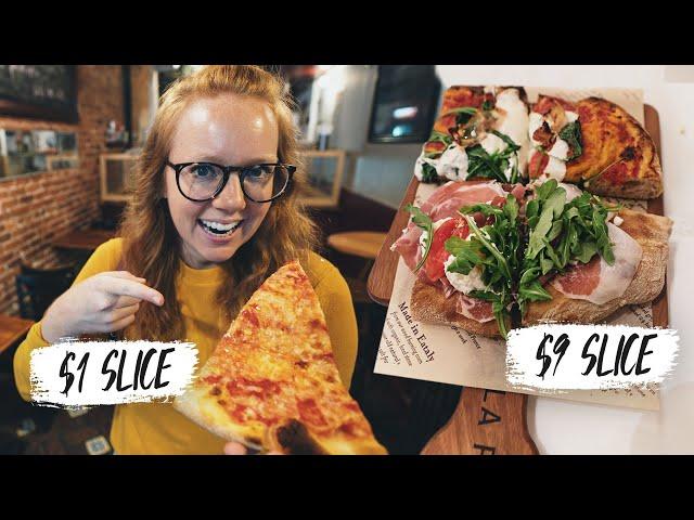 Trying $1 Vs. $9 New York PIZZA SLICE! Are They Worth It??