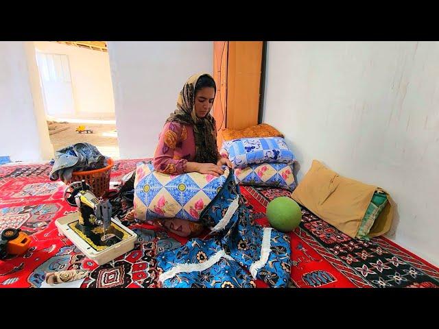 "Razieh's Artistic Hands: Sewing Pillowcases and Painting Ayhan's Room with a Special Taste"