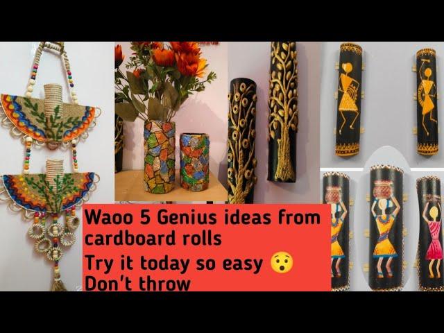 easy creative home decor ideas from cardboard rolls/ Best out of waste