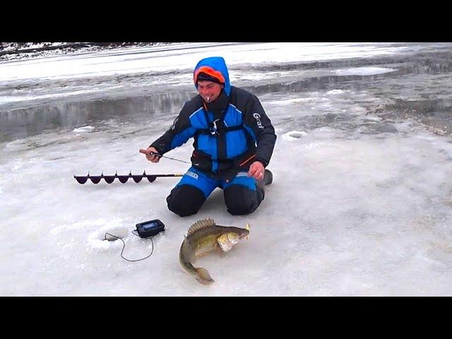 A large walleye rips off the bait!! Winter fishing for walleye