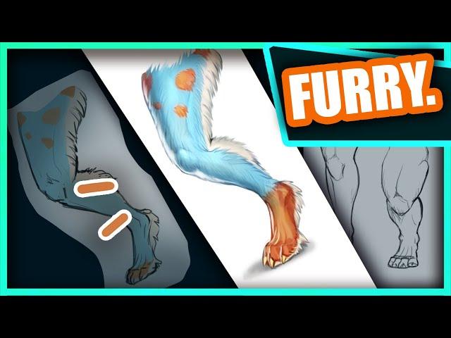 [ FURRY ART TUTORIAL ] Digitigrade legs are NOT hard! // HOW TO DRAW/PAINT FURRY LEGS // Digital art