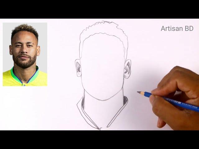 How To Draw Neymar Jr  Easy Pencil Sketch #neymar