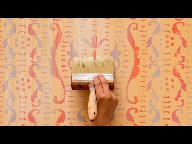 How to Paint & Stencil DIY Tutorial: Colorful Rustic Italian Stenciled Wall Finishing Technique