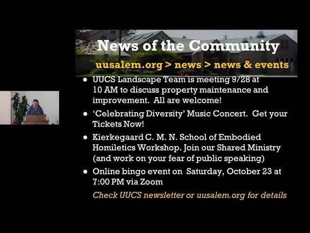 UUCS Sunday Service 9-26-21 with Paul Wilson, "Habitat and Hope Village : What's New"