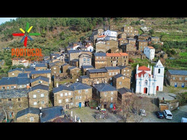 Piódão aerial view ️ The schist village -  Serra do Açor - 4K UltraHD