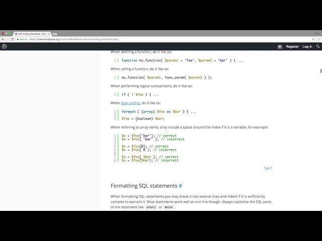 012 WordPress PHP Coding Standards