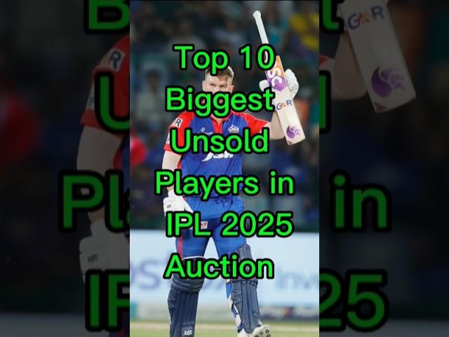 Top 10 Biggest Unsold Players in IPL 2025 Auction(part1) #ipl #ipl2025 #davidwarner #kanewilliamson