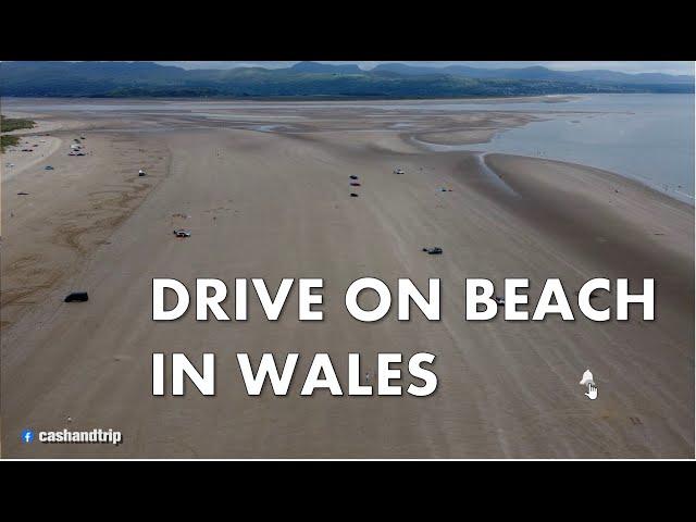 Black Rock Sands - near Porthmadog - Drive on beach in Wales - DRONE