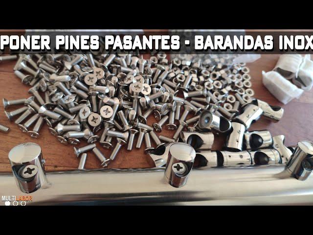 Como poner los PINES PASANTES a parantes de ACERO INOXIDABLE - Barandas acero inoxidable