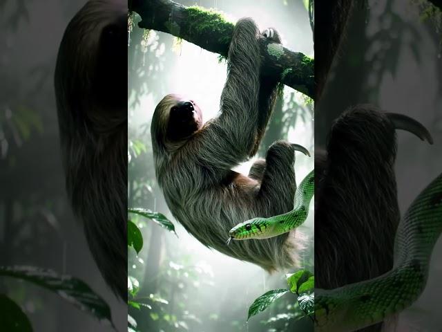 Lazy Sloth vs Snake: Too Chill to Care!