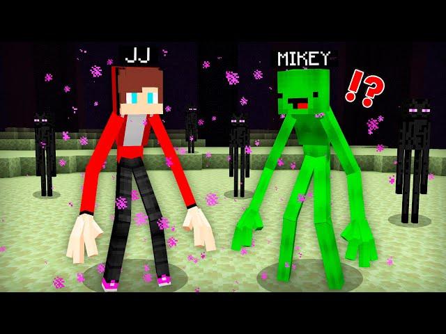 JJ and Mikey Became ENDERMAN MUTANTS in Minecraft Challenge by Maizen