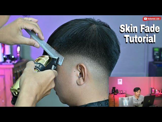 Skin Fade Hairstyle Barber Tutorial - Learning mens haircut for beginner