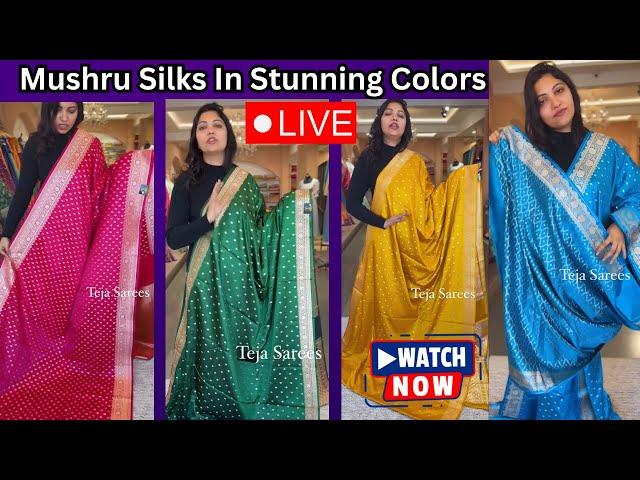 Mushru Silks In Stunning Colors with prices  | Teja Sarees @brideessentials #saree