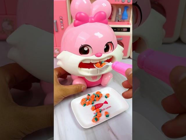 Satisfying with Unboxing Miniature Cute Pink Rabbit Set Toys, Eating Carrot | ASMR videos