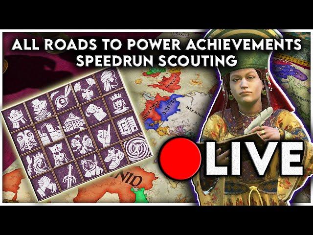 ROUTING FOR ALL ACHIEVEMENTS SPEEDRUN DAY 2 - Crusader Kings 3 Roads to Power Live