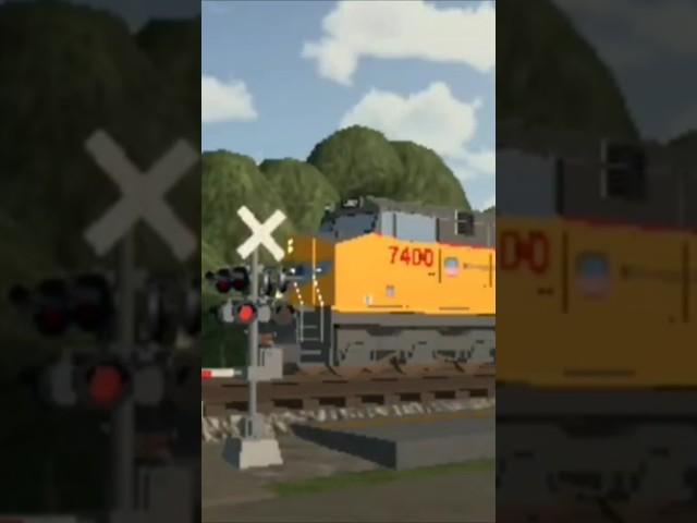 UP 7400 leads ZLAAI with an FXE AC44C6M zebra unit trailing #ferromex #unionpacific #roblox #train