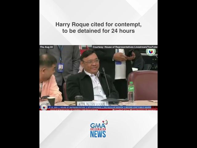 Harry Roque cited for contempt, to be detained for 24 hours | GMA Integrated News