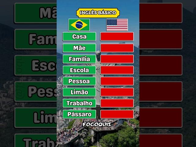 Inglês Básico! #inglês #fluente #aprender #ingles #quiz