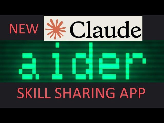 Aider + NEW Claude 3.5 Sonnet FULL Stack Skill Sharing App | ReactJS ExpressJS + MongoDB