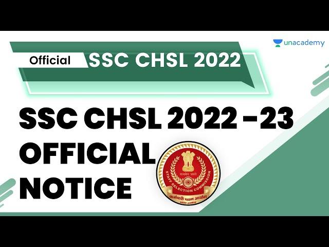 SSC CHSL 2022-23 Important Official Notice !! | SSC CHSL 2022-23  | Must Watch