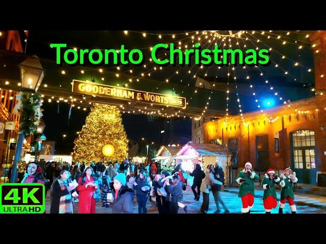 【4K】TORONTO CHRISTMAS MARKET | WINTER VILLAGE | MAGICAL HOLIDAY LIGHTS (DECEMBER FULL TOUR)