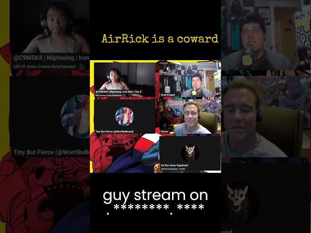 AirRick is a coward with hypocritical standards that make him a r*pe apologist and murder enthusiast