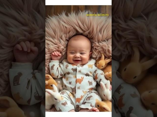Cute baby and bunnies #viralshorts #cuteanimals #baby #pets #bunnies