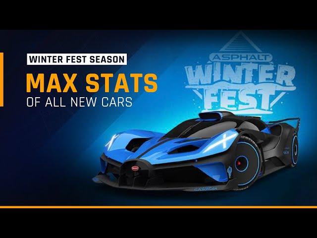 Asphalt 9 WINTERFEST Season - STOCK & MAX STATS of All New Cars