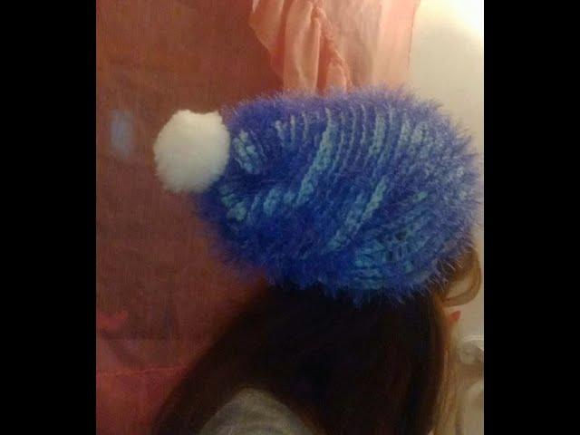 Slouch hat w fun fur and pom size small adult