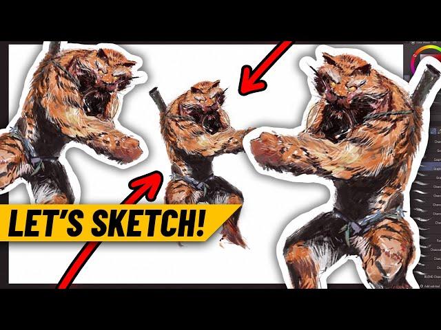 TIGER BOSS | Black Myth: Wukong【Sketch with me | ASMR | Real-time】