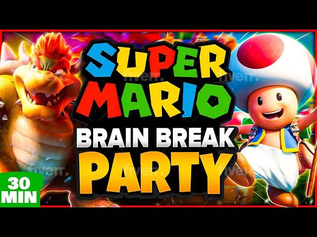 Summer Mario Brain Break Party ️ Freeze Dance & Run ️ Just Dance ️ Mario Matthew Wood Challenge