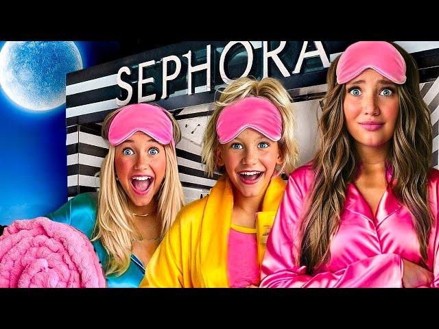 SLEEPOVER with my SiSTERS in a SEPHORA STORE! *will we get caught?*