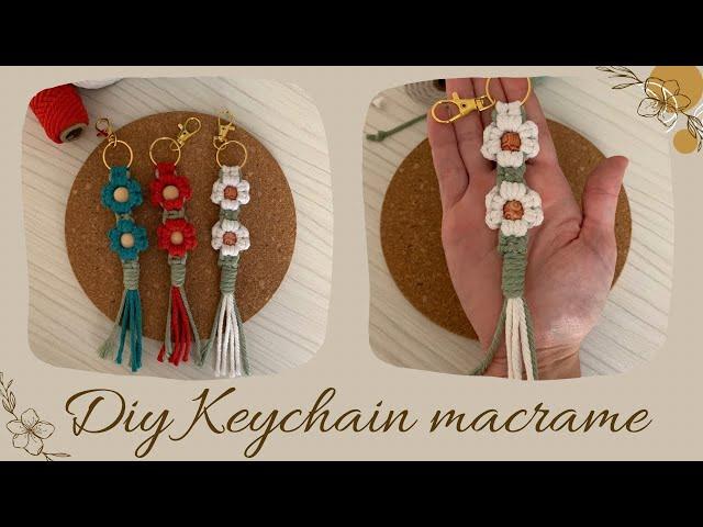 DIY Chaveiro de Macramê Flor 